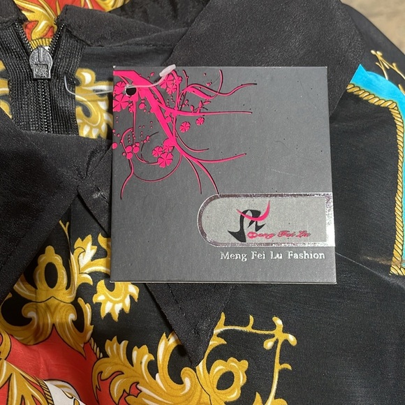 Multicolored sleeveless collared mini dress with lined skirt & crinoline. - Picture 4 of 5